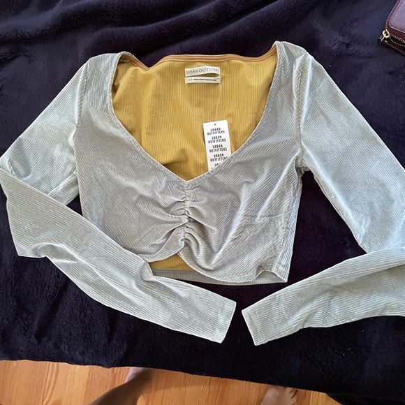 Urban Outfitters Tops - Urban Outfitters long sleeve velvet crop top